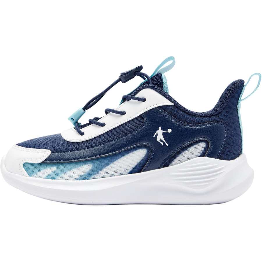 QIAODAN Slip Resistant Abrasion Resistant Slip Resistant Abrasion Resistant Low top Kids' Running Shoes Blue White