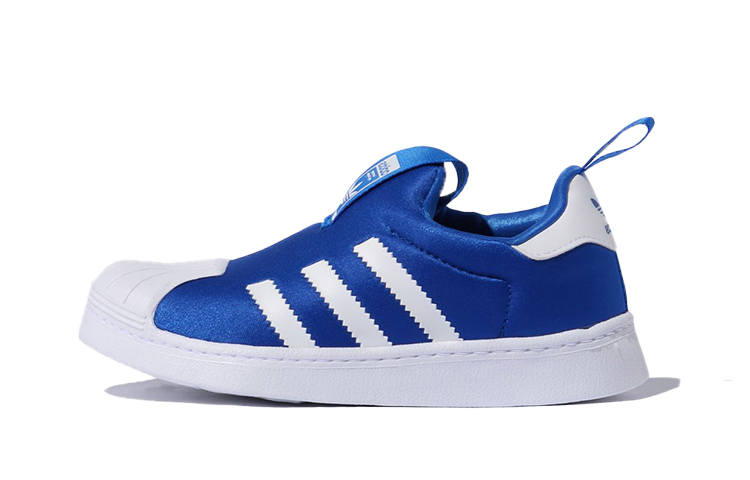 Adidas Originals Superstar Collection 360 C Low top Skateboard Shoes Blue White Children Aged 3 7 Years Old