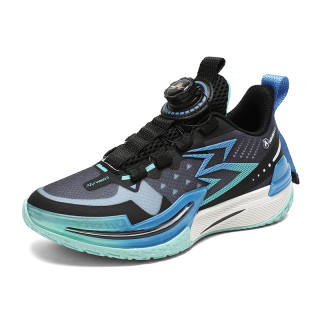 Ku Qi Mesh Children's Basketball Shoes Black Blue Teenagers