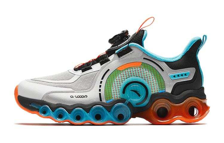 Antakids Fabric Comfortable Low top Running Shoes Silver Black White Teenagers