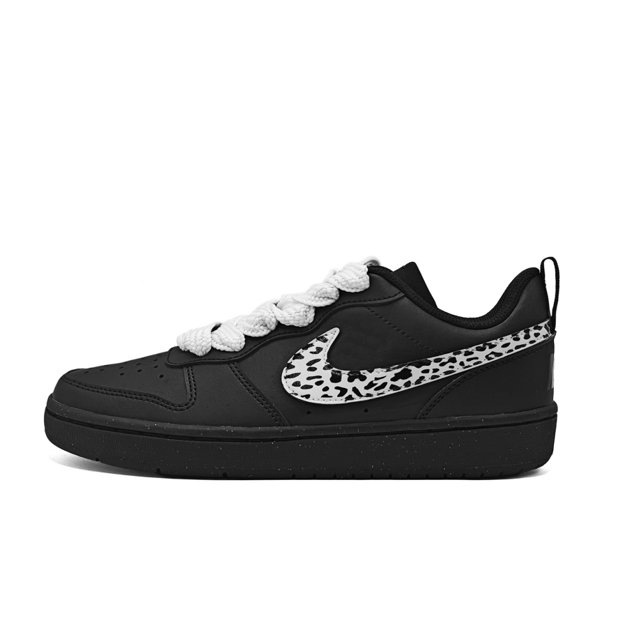 Nike Nike Court Borough White Lining Leather Slip Resistant Slip Resistant Low top Kids' Skateboarding Shoes Black Teenagers