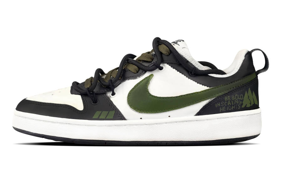 Nike Nike Court Borough 2 Top Of The Mountains Synthetic Leather Low top Skateboard Shoes Army Green Kids'
