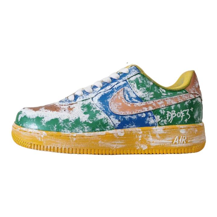 Nike Nike Air Force 1 So What Cow Leather Hand Drawn Graffiti Low top Skateboard Shoes Men's Multicolor