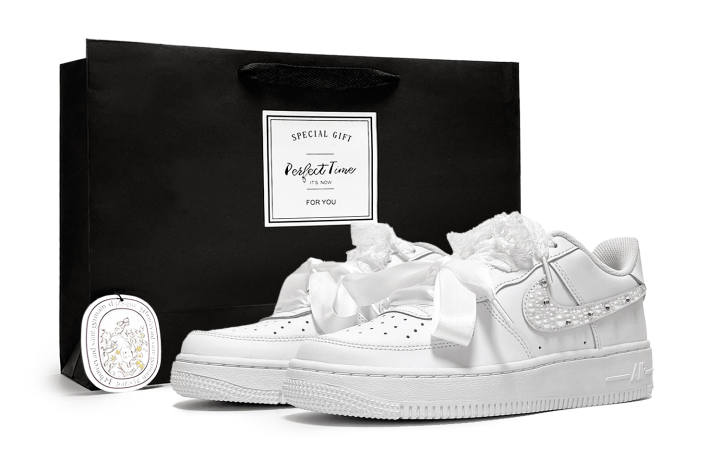 Nike Nike Air Force 1 Cloud Ballet Shopping Bag Leather Slip Resistant Abrasion Resistant Low top Kids' Skateboarding Shoes
