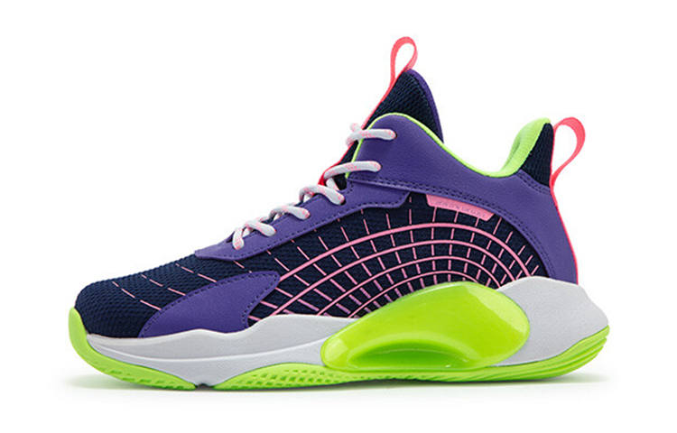 XTEP Breathable Low top Performance Basketball Shoes Blue Purple Teenagers