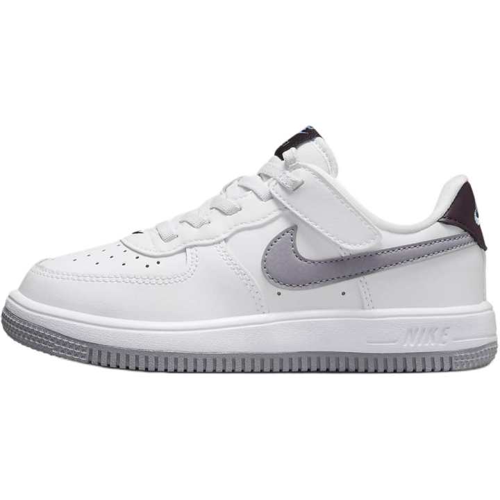 Nike Nike Air Force 1 Slip Resistant Abrasion Resistant Low top Kids' Skateboarding Shoes White Gray Kids'