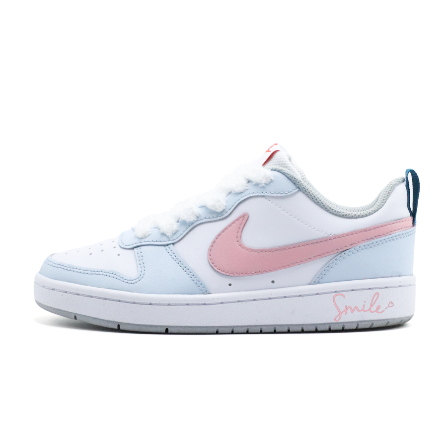 Nike Nike Court Borough Slip Resistant Abrasion Resistant Low top Kids' Skateboarding Shoes Pink Blue Teenagers
