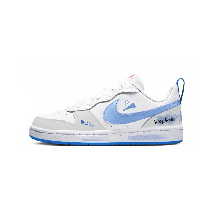 Nike Nike Court Borough Cloud White Whisper Synthetic Leather Slip Resistant Abrasion Resistant