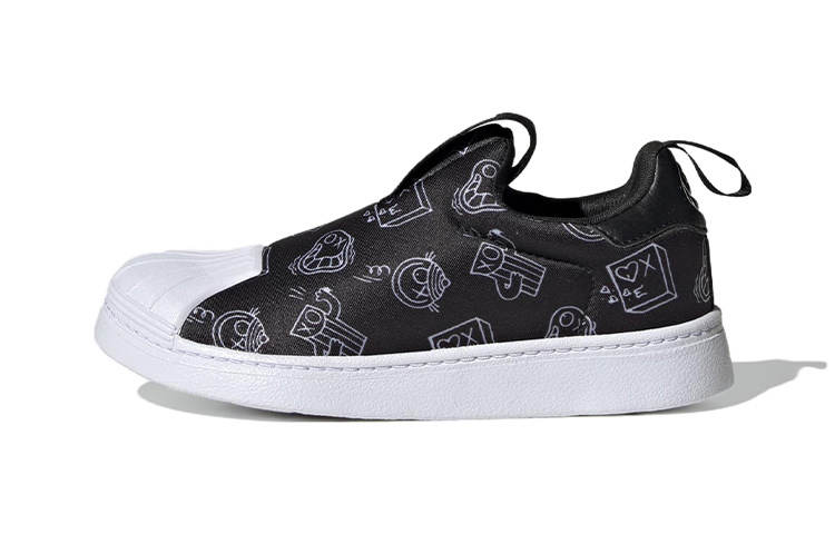 Adidas Originals LEGO x Adidas Originals SUPERSTAR 360 Low top Skateboard Shoes Black White Children Aged 3 7 Years Old