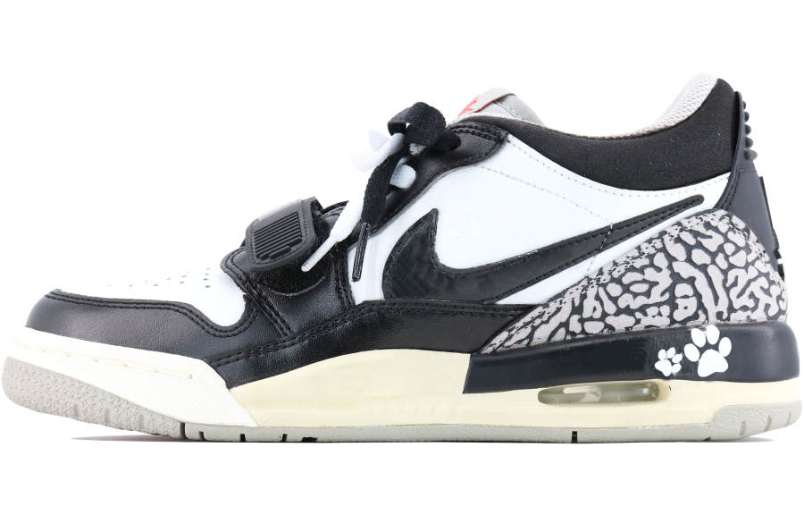 Jordan Jordan Legacy 312 Low Black Sugar Sweetheart Leather Cushioning Low top Children's Basketball Shoes Black White Unisex