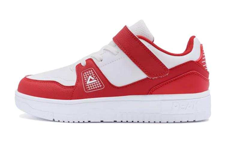 PEAK Slip Resistant Mid top Kids' Skateboarding Shoes White Red Teenagers