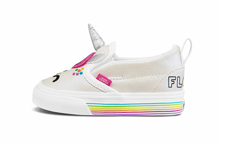 Vans Flour Shop x Vans Slip on Series Low Top Toddler Shoes Kara Unicorn Infant And Toddler