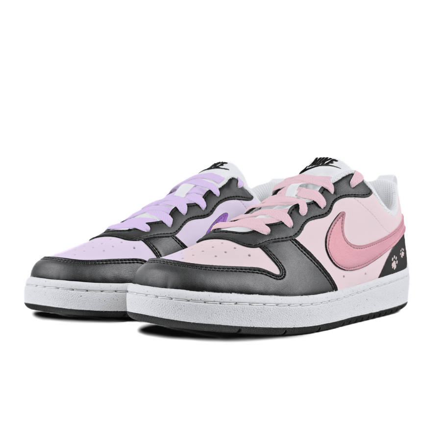 Nike Nike Court Borough Light Purple Strawberry Slip Resistant Abrasion Resistant Low top Kids' Skateboarding Shoes White
