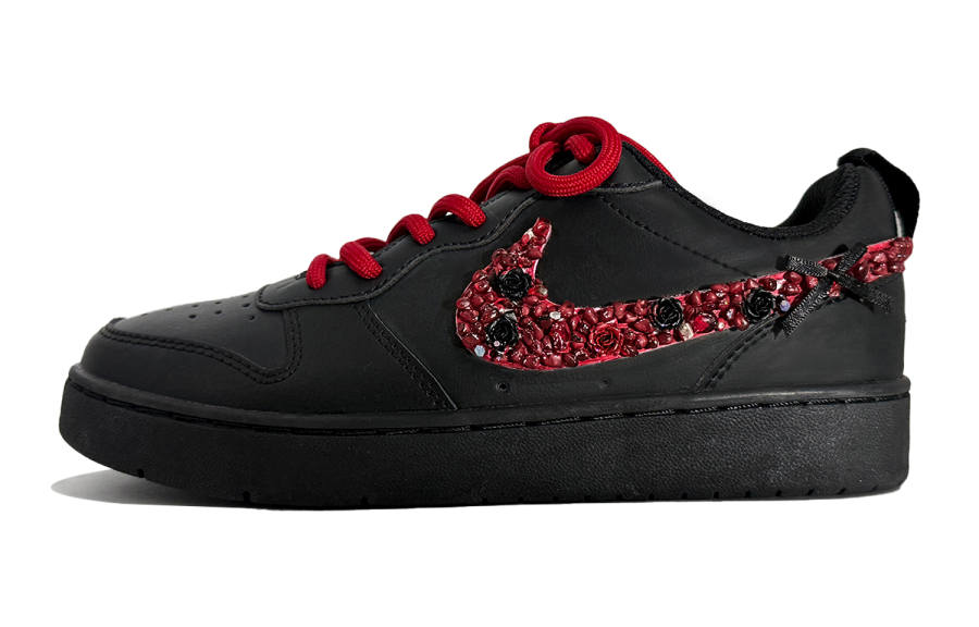 Nike Nike Court Borough Neon Heart Leather Slip Resistant Low top Kids' Skateboarding Shoes Red Unisex