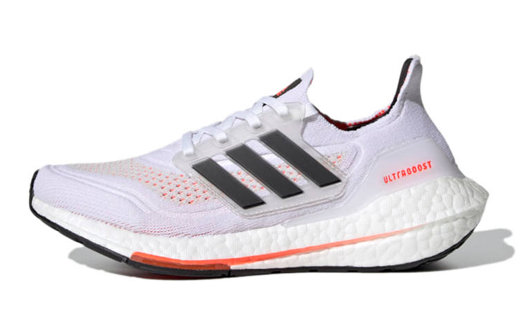 Adidas Adidas Ultraboost 21 Primeblue Boost J Mesh Abrasion Resistant Breathable Low top Kids' Running Shoes White Teenagers