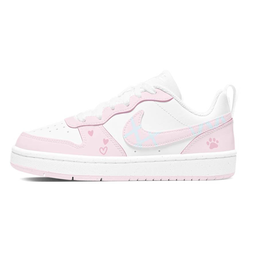 Nike Nike Court Borough Heart Fork Slip Resistant Abrasion Resistant Low top Kids' Skateboarding Shoes Pink Teenagers
