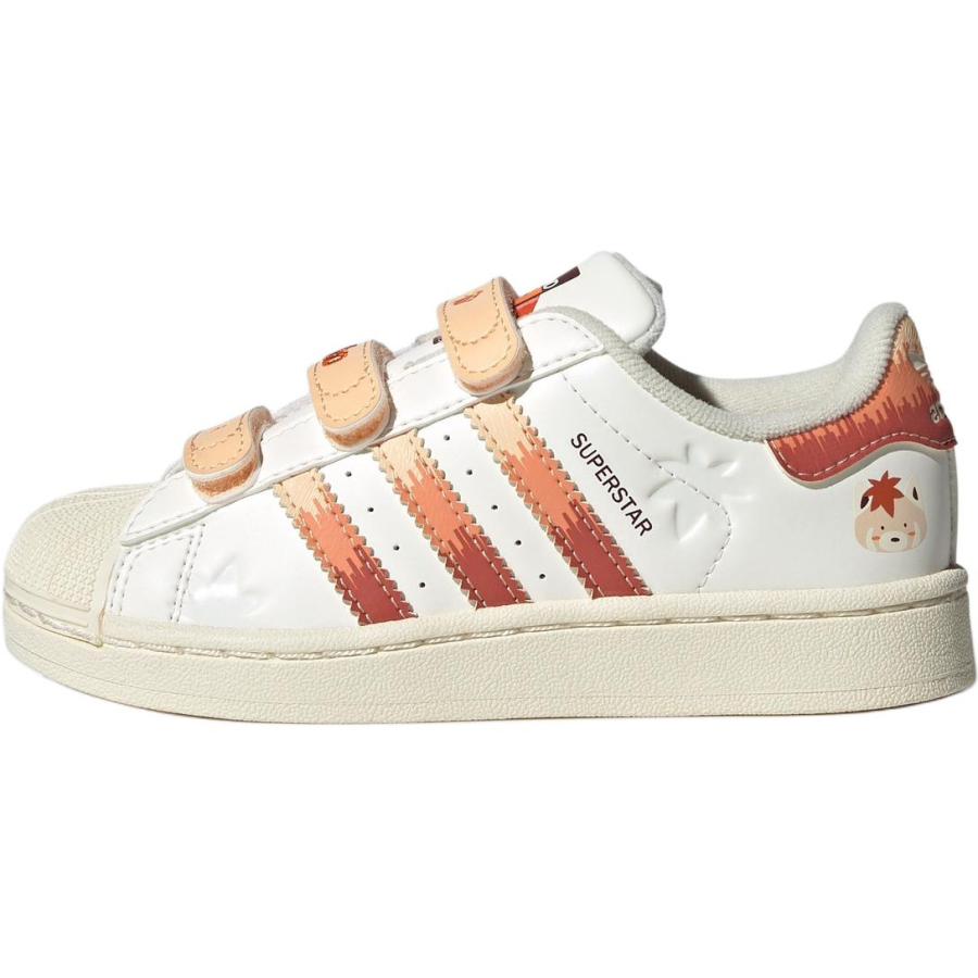 Adidas Originals Superstar 2 Abrasion Resistant Low top Kids' Skateboarding Shoes White Orange