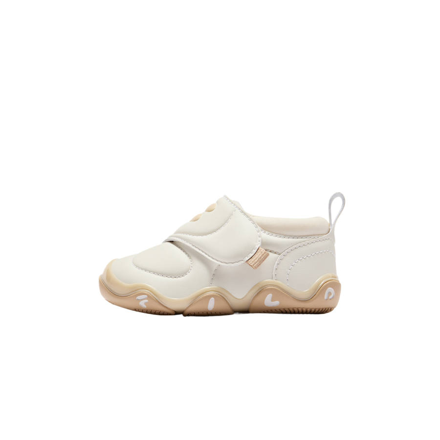 FILA KIDS AMORE Synthetic Leather Slip Resistant Slip Resistant Toddler Shoes Milk White Smoothie Brown