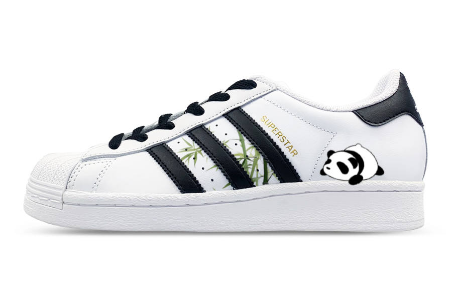 Adidas Originals Superstar J Shell Head Gold Logo Classic Leather Low top Kids' Skateboarding Shoes White Teenagers