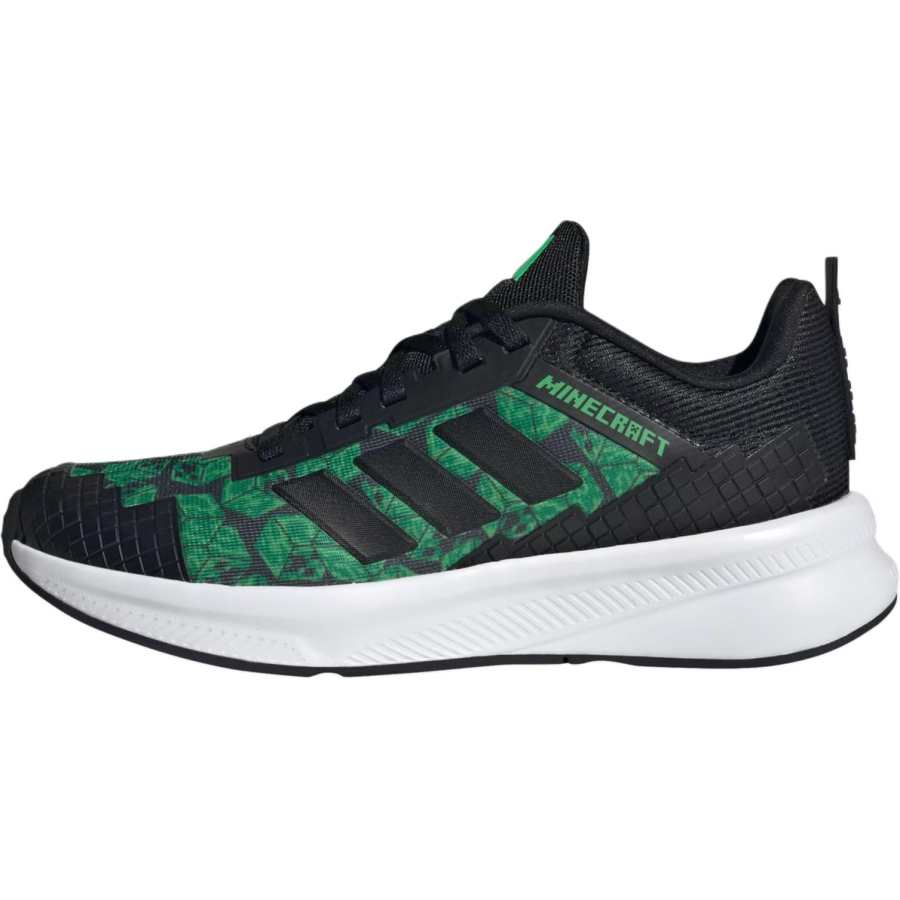 Adidas MINECRAFT x Adidas FORTARUN 4.0 Comfortable And Lightweight Low top Kids' Running Shoes Black Green Unisex