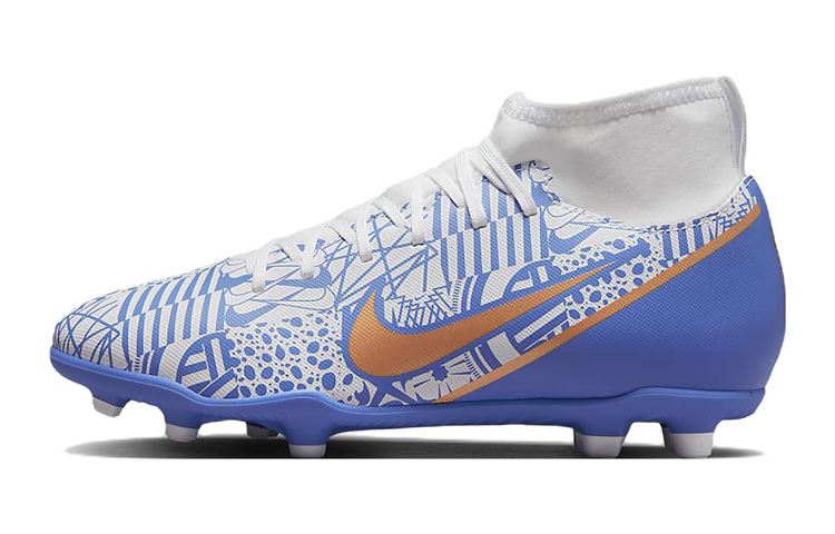 Nike Nike Mercurial Superfly 9 Assassin 15 Club CR7 Anti Kick Coverage Mid top Kids' Soccer Shoes Blue White Kids'