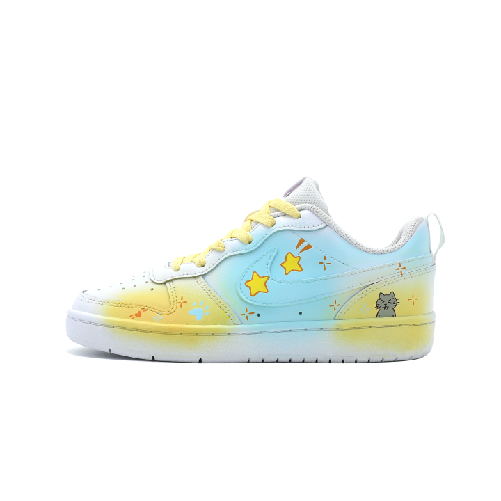 Nike Nike Court Borough Low 2 Low top Kids' Skateboarding Shoes White Yellow Blue Unisex