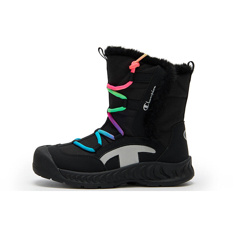Champion Kids Outdoor Urban Techwear Boots Synthetic Leather, Textile Mid top Snow Boots Black Kids'