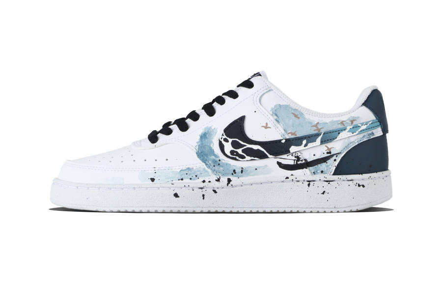 Nike Nike Court Vision 1 Indigo Wave Abrasion Resistant Abrasion Resistant Low top Skateboard Shoes Unisex Black
