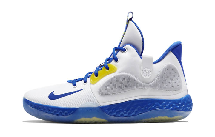 Nike Nike Trey 5 Slip Resistant Cushioning Abrasion Resistant Mid top Basketball Shoes White Blue Unisex