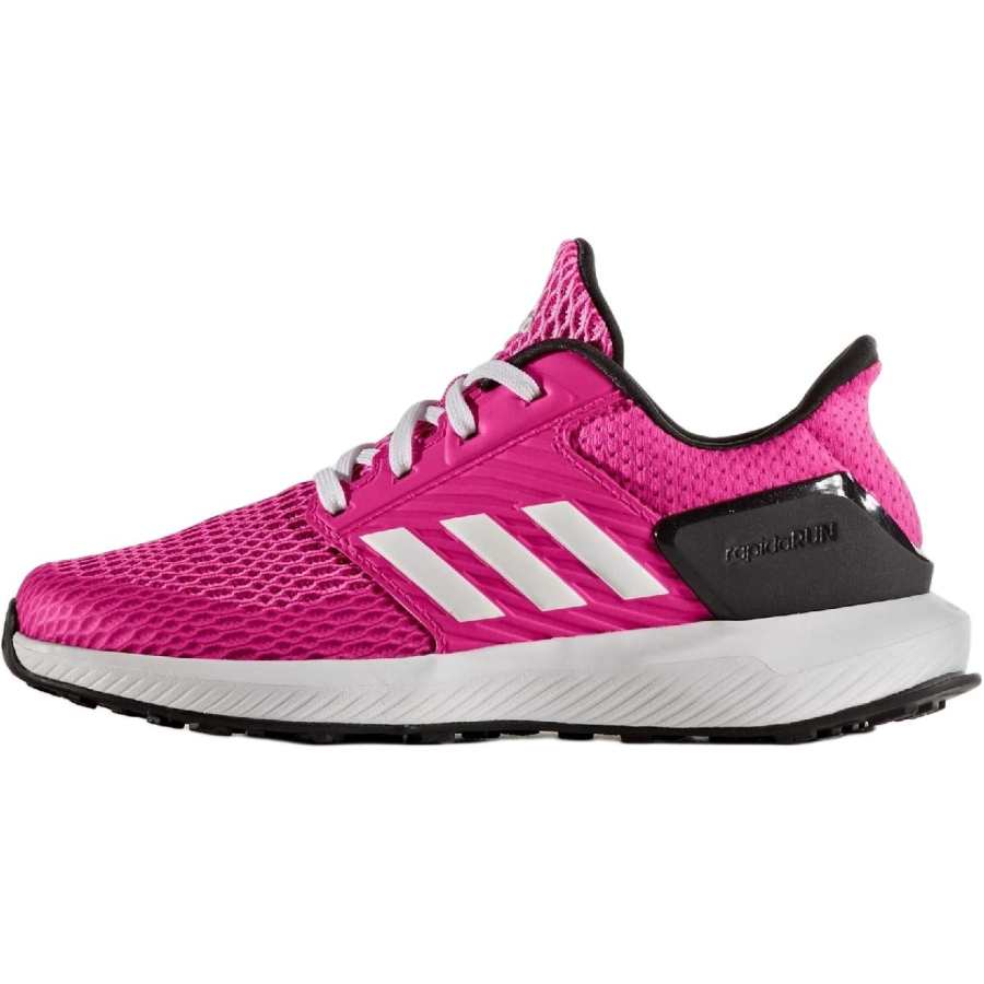 Adidas Adidas Rapidarun Slip Resistant Abrasion Resistant Low top Kids' Running Shoes Pink Teenagers