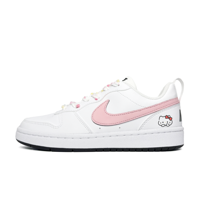 Nike Nike Court Borough Cute Pink Kitten Synthetic Leather Slip Resistant Abrasion Resistant Low top
