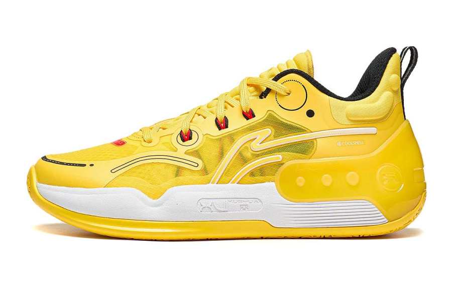 Li-Ning YOUNG Li Ning YOUNG Synthetic Leather Slip Resistant, Abrasion Resistant, Rebound Low top Basketball Shoes Radiant Yellow