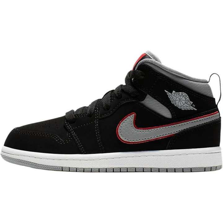 Jordan Jordan 1 Mid Black Particle Grey Gym Red PS