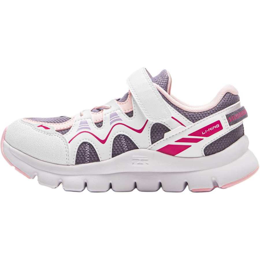 Li-Ning YOUNG Li Ning YOUNG Cushioning Rebound Low top Kids Lifestyle Shoes Crow Gray Purple/Standard White