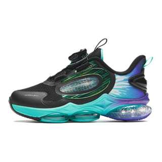 Antakids UFO6.0 Fabric Physical Fitness Test & Exam Cushioning, Wear Resistant Low top Kids' Running Shoes Black Green