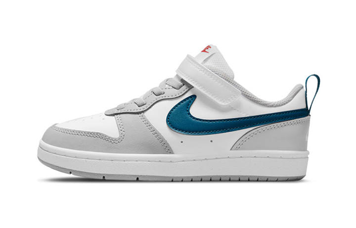 Nike Nike Court Borough 2 Low top Skateboard Shoes White Gray Blue Kids'
