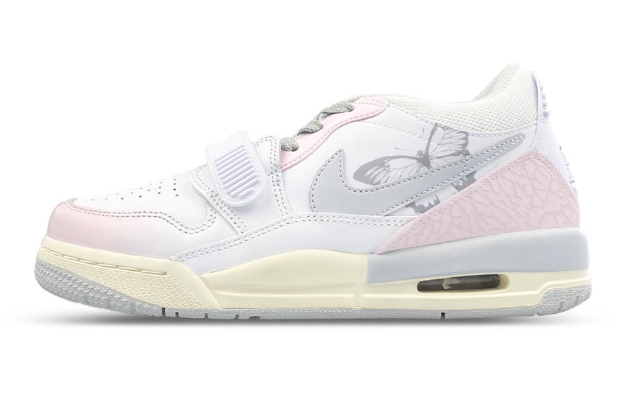 Jordan Jordan Legacy 312 Low top Children's Basketball Shoes White Gray Pink Teenagers