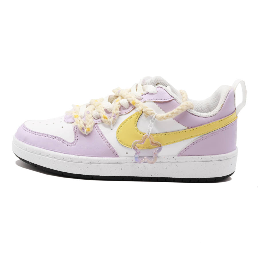 Nike Nike Court Borough Taro Paste Boba Leather Low top Kids' Skateboarding Shoes Light Purple Teenagers