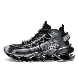 JIEDENGSHI Height Increasing Blade Shoes Mesh Breathable Mid top Kids Lifestyle Shoes Black Teenagers