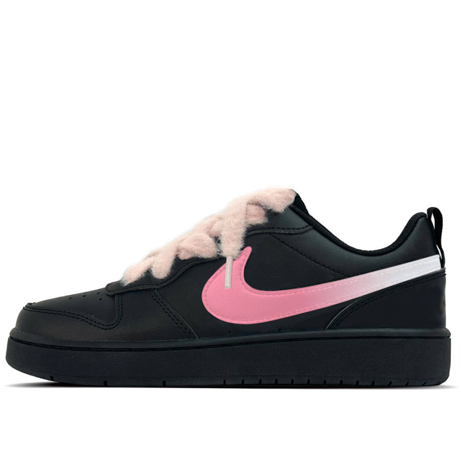 Nike Nike Court Borough Dreamy Leather Slip Resistant Abrasion Resistant Low top Kids' Skateboarding Shoes Black Teenagers