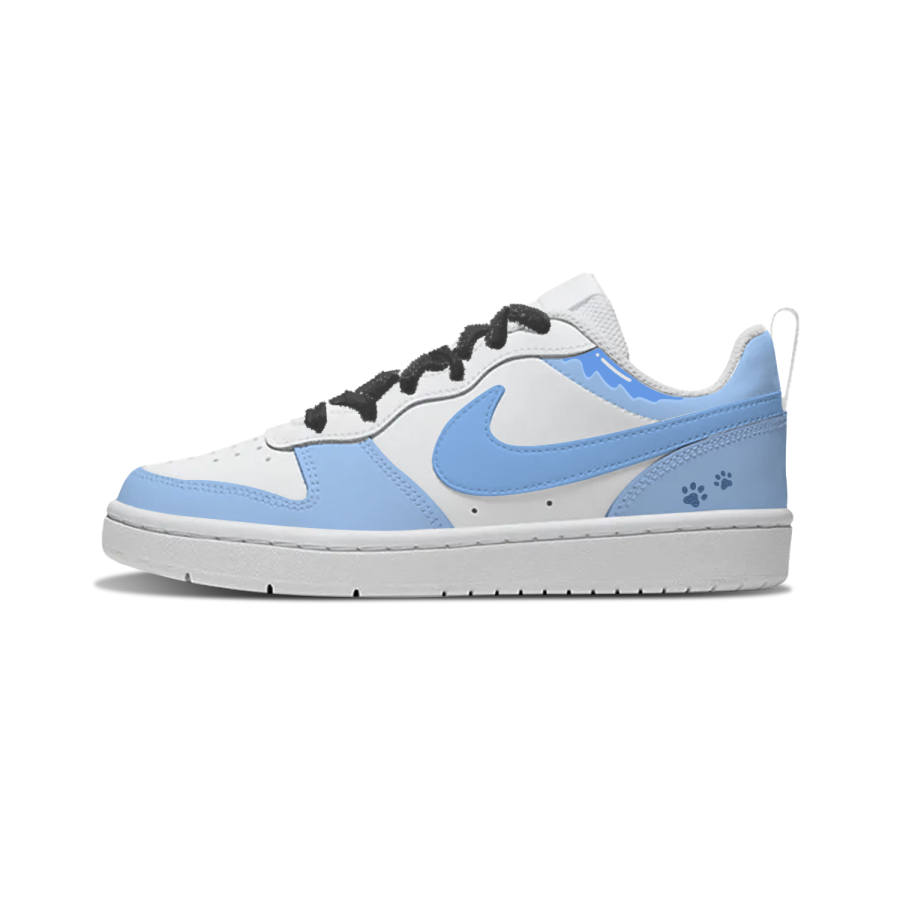 Nike Nike Court Borough Little Blue Paw Synthetic Leather Slip Resistant Cushioning Abrasion Resistant Low top