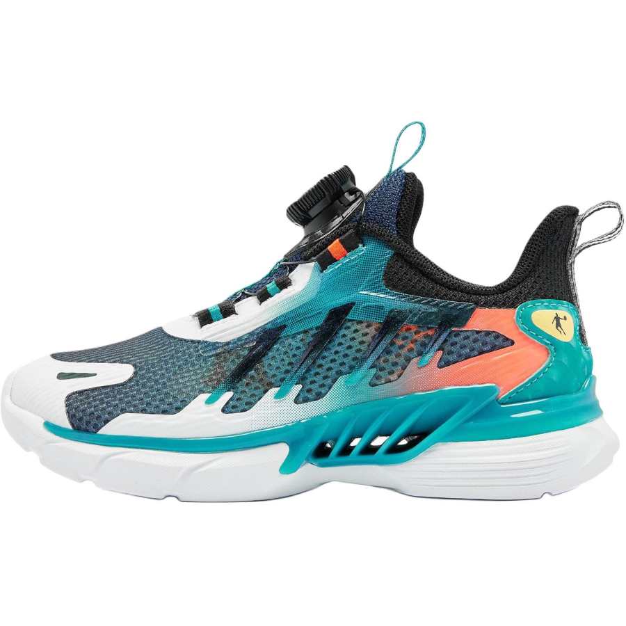 QIAODAN Comfortable And Lightweight Slip Resistant Abrasion Resistant Low top Kids' Running Shoes Blue Green