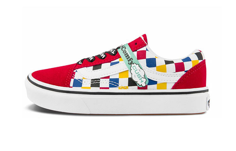 Vans Old Skool Canvas Low top Kids' Skateboarding Shoes Red White Blue Multicolor Children Aged 3 7 Years Old
