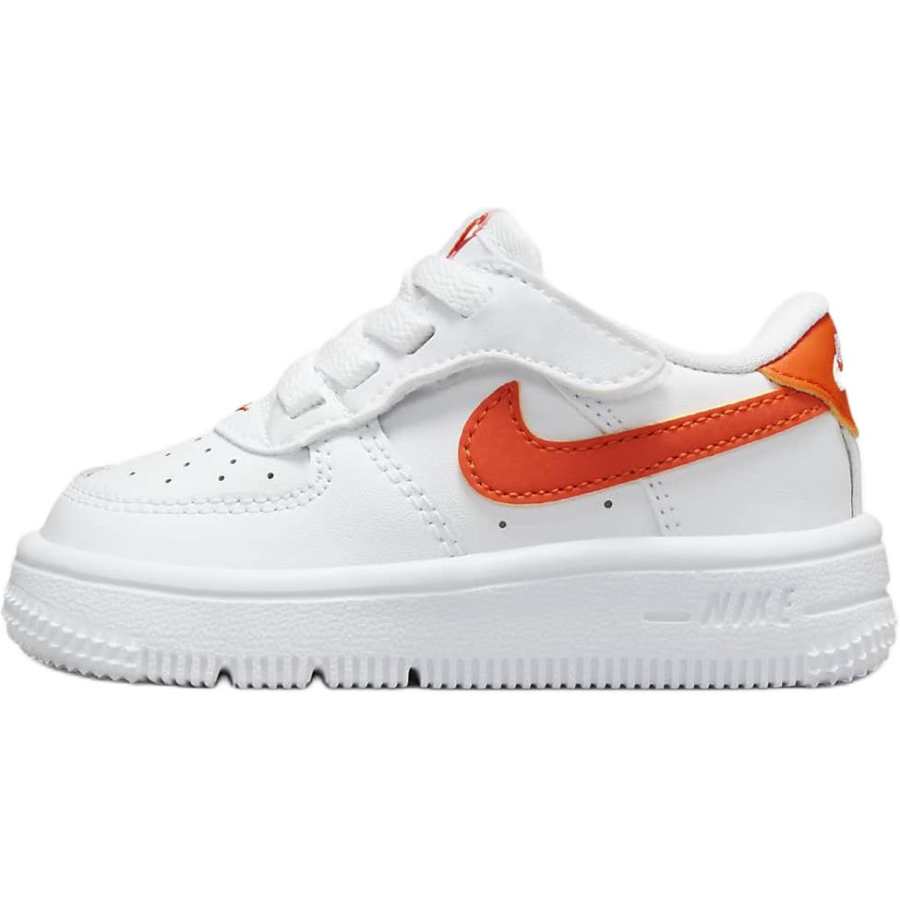 Nike Nike Air Force 1 Slip Resistant Abrasion Resistant Low top Toddler Shoes White Orange Infant And Toddler