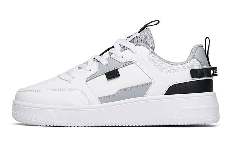Antakids Slip Resistant Abrasion Resistant Slip Resistant Abrasion Resistant Low top Skateboard Shoes White Gray Black