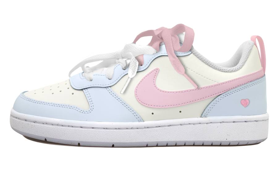 Nike Nike Court Borough Slip Resistant Abrasion Resistant Low top Kids' Skateboarding Shoes Pink Blue Teenagers