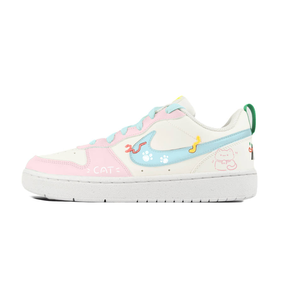 Nike Nike Court Borough Low Recraft Bg Slip Resistant Abrasion Resistant Low top Kids' Skateboarding Shoes Pink Blue
