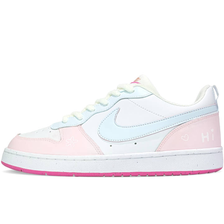 Nike Nike Court Borough Pink Cloud Blue Slip Resistant Abrasion Resistant Slip Resistant Abrasion Resistant Low top