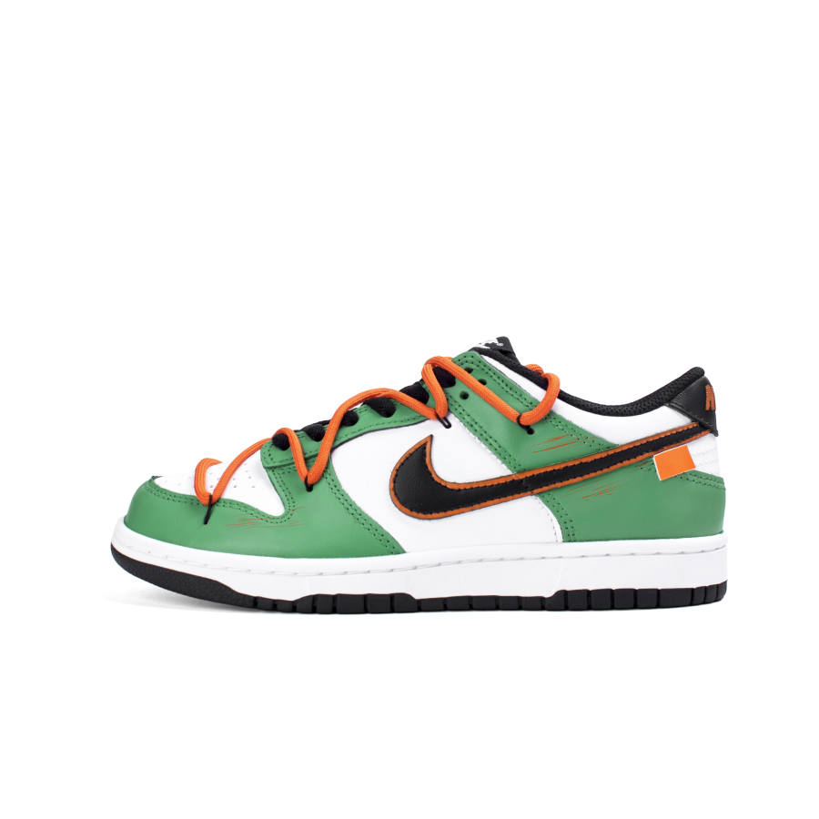 Nike Nike Dunk Leather Cushioning Abrasion Resistant Slip Resistant Low top Kids' Skateboarding Shoes Green White Kids'