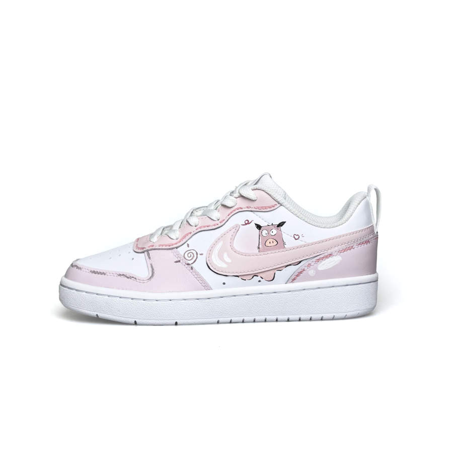 Nike Nike Court Borough Leather Slip Resistant Slip Resistant Low top Kids' Skateboarding Shoes Pink Teenagers